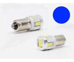 Auto LED 12/24V BA9S  6x chip modrá
